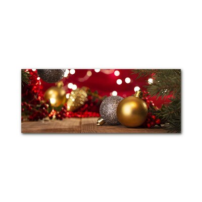 Plexiglas schilderij Kerstboom ballen Kerstversieringen