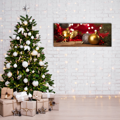 Plexiglas schilderij Kerstboom ballen Kerstversieringen