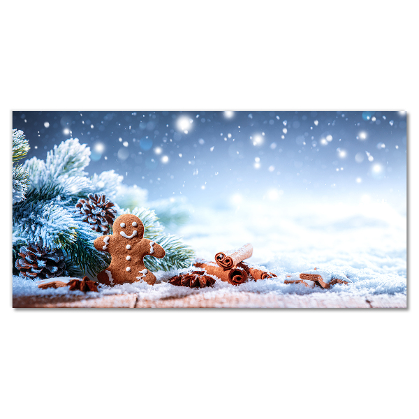 Plexiglas schilderij Gingerbread kerstvakantie Sneeuw
