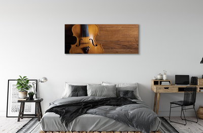 Canvas doek foto Viool op hout