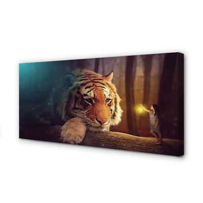 Foto op canvas Tiger forest man