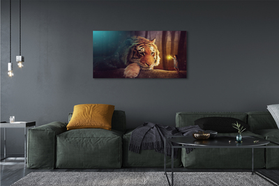 Foto op canvas Tiger forest man