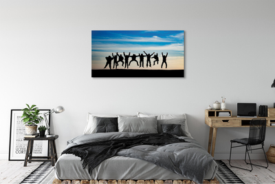 Schilderij canvas Hemel wolken mensen