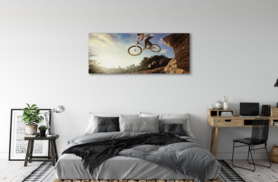 Schilderijen op canvas doek Bike mountains clouds sky