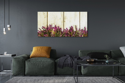 Schilderij canvas Paarse bloemen bord