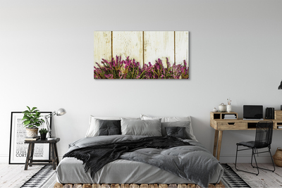 Schilderij canvas Paarse bloemen bord