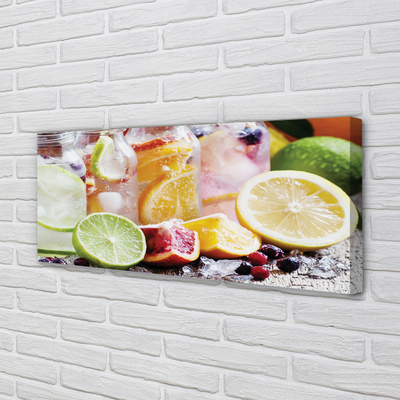 Canvas doek foto Cocktail potten fruit ijs