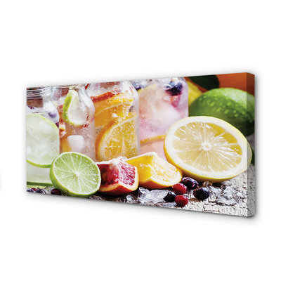 Canvas doek foto Cocktail potten fruit ijs