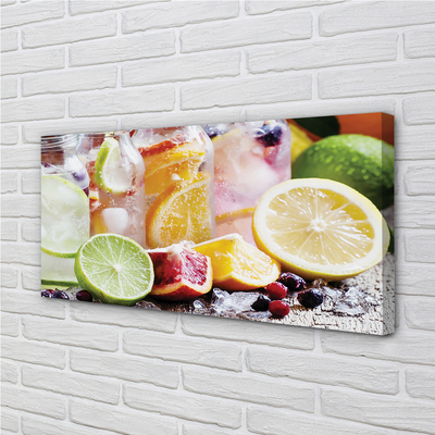 Canvas doek foto Cocktail potten fruit ijs