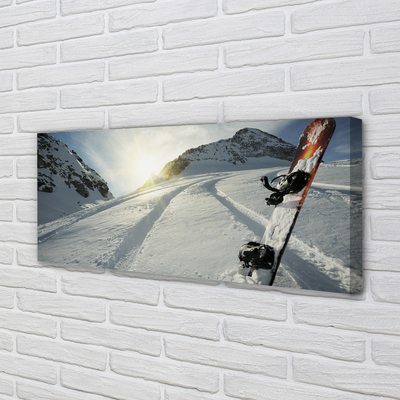 Canvas doek foto Bord in de sneeuwbergen