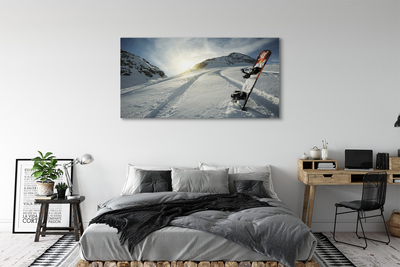 Canvas doek foto Bord in de sneeuwbergen