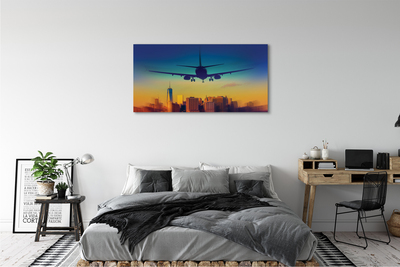 Schilderijen op canvas doek Stadswolken west-vliegtuig