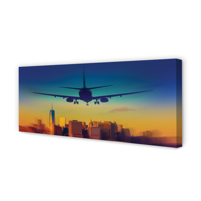 Schilderijen op canvas doek Stadswolken west-vliegtuig