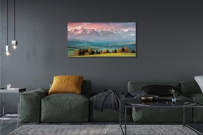 Schilderij canvas Bergen van het veld