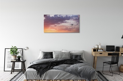 Schilderijen op canvas doek Wolken sky airplane lights