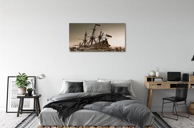 Schilderijen op canvas doek Schip oude hemel zee