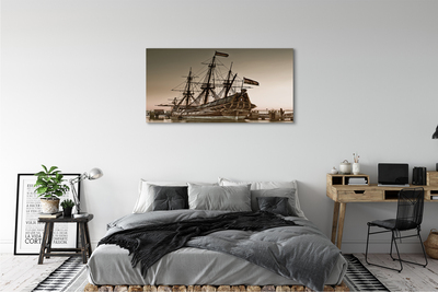 Schilderijen op canvas doek Schip oude hemel zee
