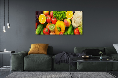 Canvas doek foto Kiwi komkommer bloemkool