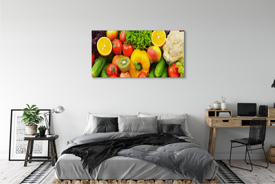 Canvas doek foto Kiwi komkommer bloemkool