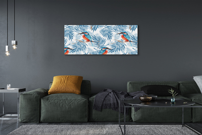 Foto op canvas Geschilderde vogel op een tak