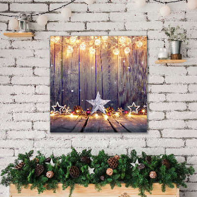 Canvas foto Stars Christmas Lights Decorations