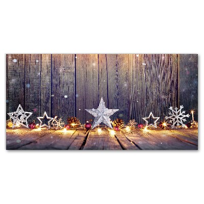 Canvas foto Stars Christmas Lights Decorations