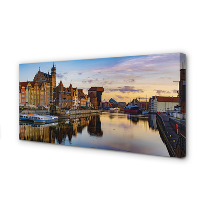 Foto op canvas Gdansk port river sunrise