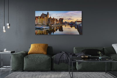 Foto op canvas Gdansk port river sunrise