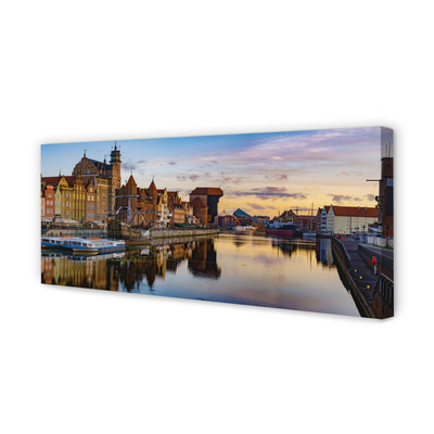 Foto op canvas Gdansk port river sunrise