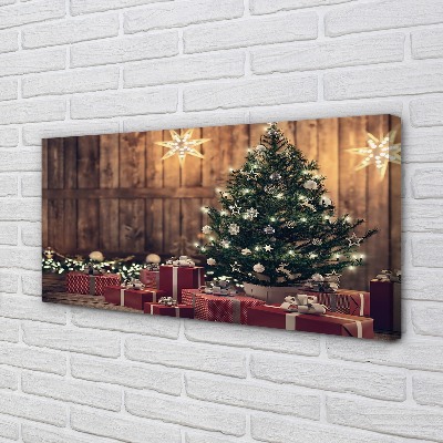 Schilderij op canvas Kerstboom presenteert decoraties