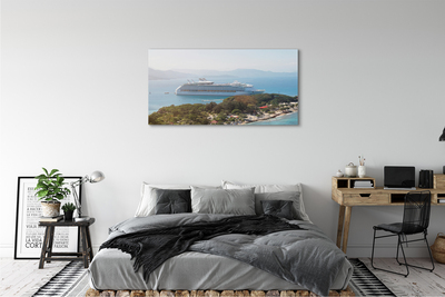 Schilderijen op canvas doek Ship island mountain sea