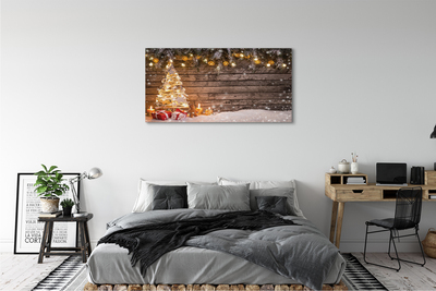 Schilderij op canvas Kerstboom sneeuw decoraties