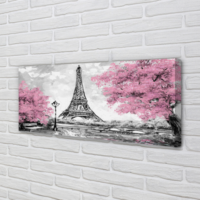 Schilderij canvas Paris tree spring