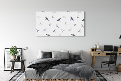 Foto op canvas Vogels met bloemen