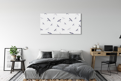 Foto op canvas Vogels met bloemen
