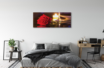 Schilderijen op canvas doek Rose kaarsglas