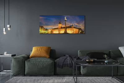 Foto op canvas Warschau oude stad zonsondergang