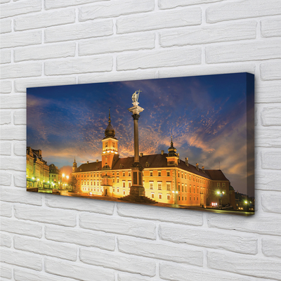 Foto op canvas Warschau oude stad zonsondergang