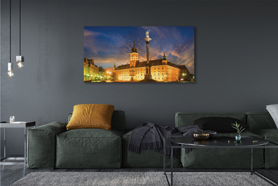 Foto op canvas Warschau oude stad zonsondergang