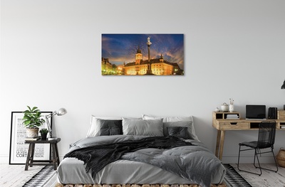 Foto op canvas Warschau oude stad zonsondergang