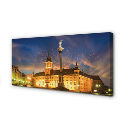 Foto op canvas Warschau oude stad zonsondergang