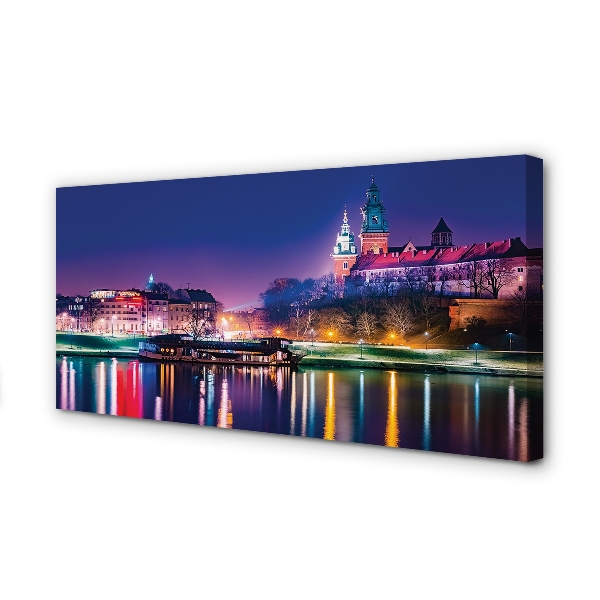 Foto op canvas Krakau city night river