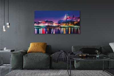 Foto op canvas Krakau city night river