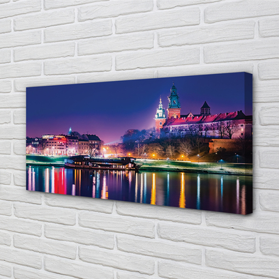 Foto op canvas Krakau city night river