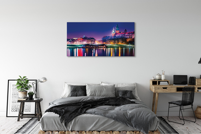 Foto op canvas Krakau city night river