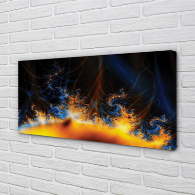 Foto op canvas Geel-blauwe fractale