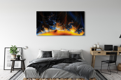 Foto op canvas Geel-blauwe fractale