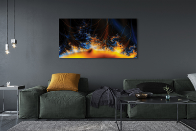 Foto op canvas Geel-blauwe fractale