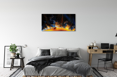 Foto op canvas Geel-blauwe fractale