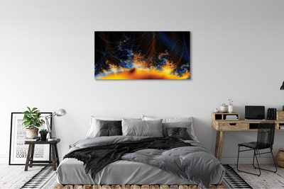 Foto op canvas Geel-blauwe fractale